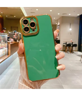 Силіконовий чохол "Enhanced Gold Plated" для iPhone 13 Pro Max Зелений