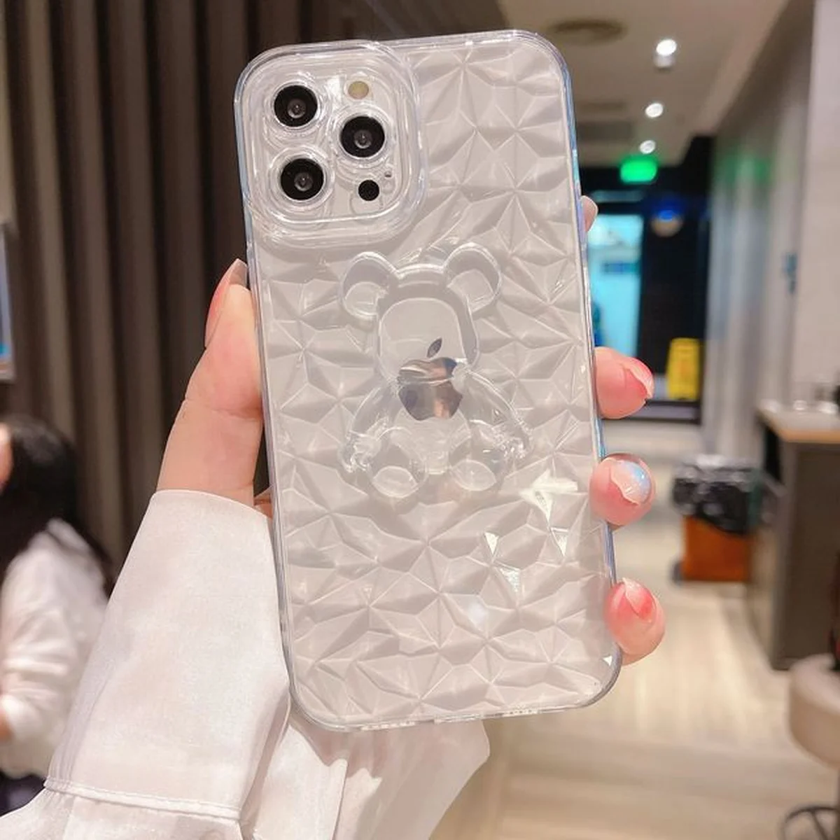 Силіконовий чохол "Bear Diamond" для Apple iPhone 13 Pro Прозорий