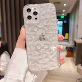 Силиконовый чехол "Bear Diamond" для Apple iPhone 13 Pro Max Прозрачный