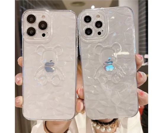 Силіконовий чохол "Bear Diamond" для Apple iPhone 12 Pro Прозорий