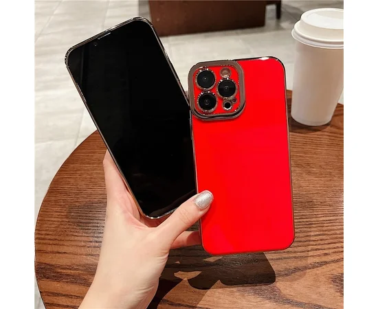 Силиконовый чехол "Enhanced Gold Plated" для iPhone 13 Pro Max Красный