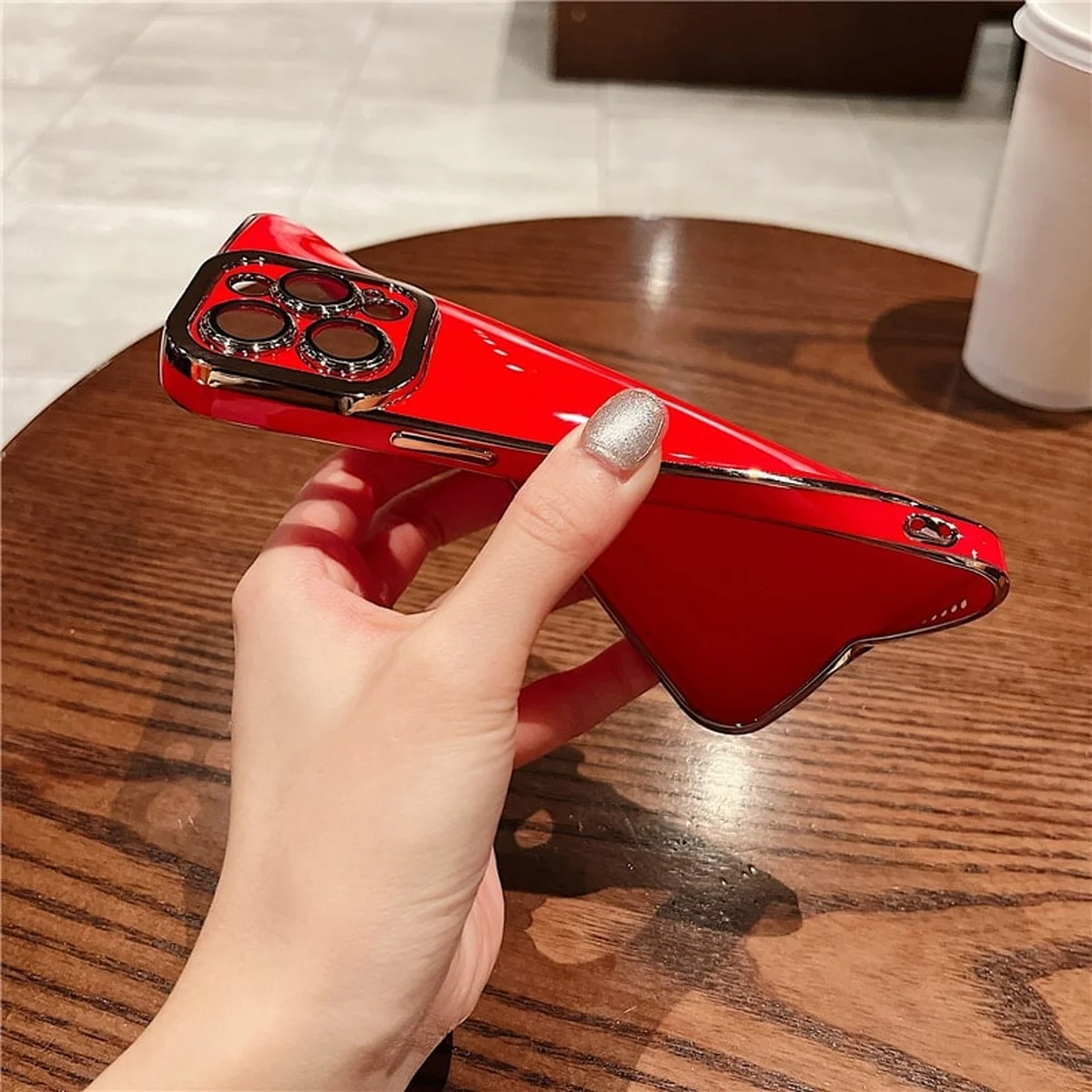 Силіконовий чохол "Enhanced Gold Plated" для iPhone 13 Pro Max Червоний