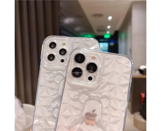 Силіконовий чохол "Bear Diamond" для Apple iPhone 12 Pro Прозорий