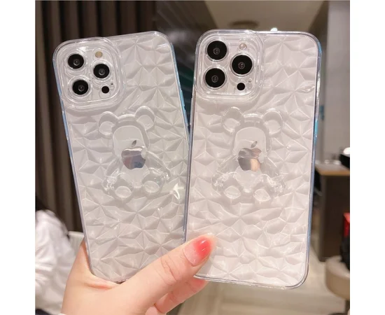 Силіконовий чохол "Bear Diamond" для Apple iPhone 12 Pro Прозорий