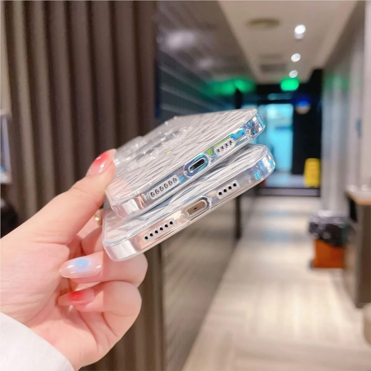 Силиконовый чехол "Bear Diamond" для Apple iPhone 13 Pro Прозрачный