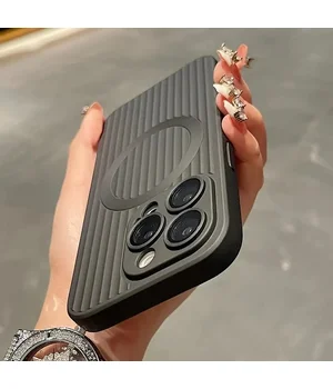 Силиконовый чехол "Ribbed Matte" with MagSafe для Apple iPhone 13 Pro Max Черный