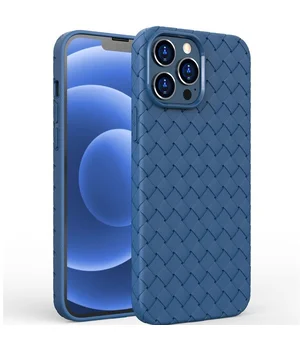Силиконовый чехол "Weaving" синий для iPhone 12 Pro Max