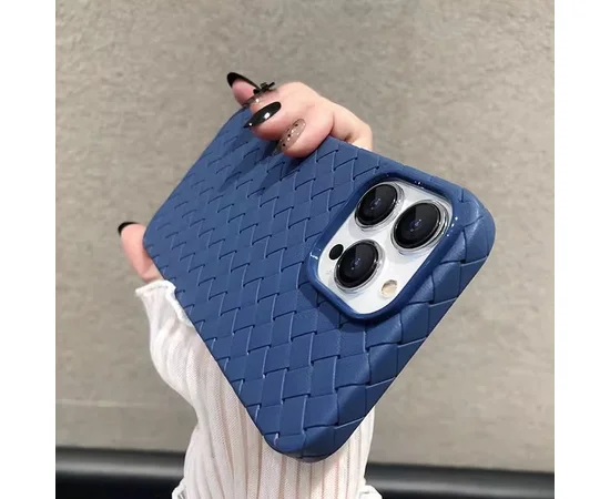 Силиконовый чехол "Weaving" синий для iPhone 12 Pro Max