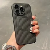 Силиконовый чехол "Ribbed Matte" with MagSafe для Apple iPhone 13 Pro Max Черный