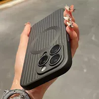 Силіконовий чохол "Ribbed Matte" with MagSafe для Apple iPhone 14 Pro Чорний