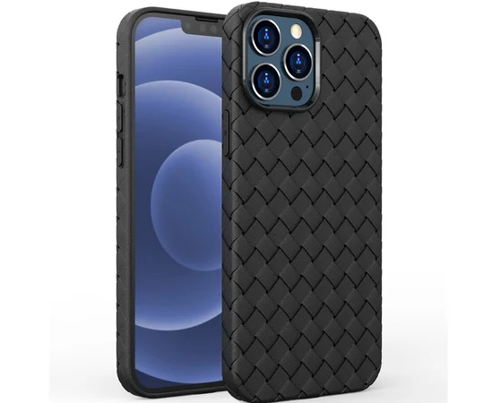 Силіконовий чохол "Weaving" чорний для iPhone 12 Pro Max