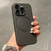 Силіконовий чохол "Ribbed Matte" with MagSafe для Apple iPhone 13 Pro Max Чорний