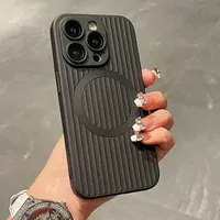Силіконовий чохол "Ribbed Matte" with MagSafe для Apple iPhone 14 Pro Чорний