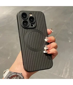 Силиконовый чехол "Ribbed Matte" with MagSafe для Apple iPhone 13 Pro Max Черный