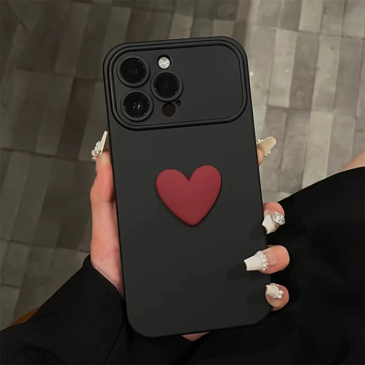 Силиконовый чехол "Black Heart" для iPhone 14 Pro Max Черный