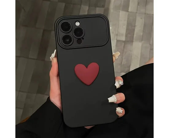 Силиконовый чехол "Black Heart" для iPhone 16 Pro Max Черный