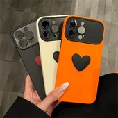 Силіконовий чохол "Black Heart" для iPhone 15 Pro Max Помаранчевий