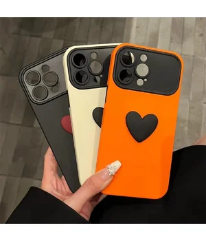 Силиконовый чехол "Black Heart" для iPhone 16 Pro Max Оранжевый Силиконовый чехол "Black Heart" для iPhone 16 Pro Max Оранжевый