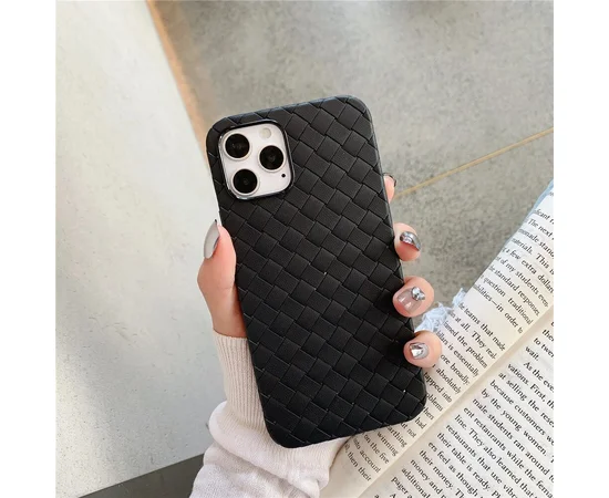 Силиконовый чехол "Weaving" черный для iPhone 12 Pro Max