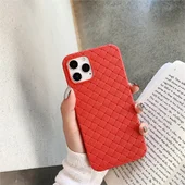 Силиконовый чехол "Weaving" красный для iPhone 13 Pro Max