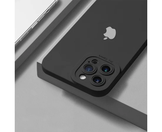 Силиконовый чехол "Luxury Soft Matte" черный для iPhone 13 Pro