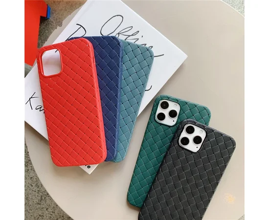 Силиконовый чехол "Weaving" синий для iPhone 12 Pro Max