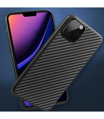 Силіконовий чохол "Carbon Fiber" чорний для iPhone 13 Pro Max