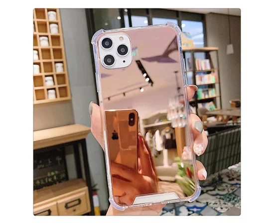 Чехол с зеркальным эффектом "Mirror" силиконовый для iPhone 13 Pro розовый