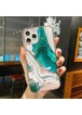 Силиконовый чехол "Gradient Marble" зеленый для iPhone 13 Pro