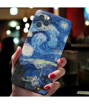 Силиконовый 3D чехол "Van Gogh - Звёздная ночь" для iPhone 12 Pro Силиконовый 3D чехол "Van Gogh - Звёздная ночь" для iPhone 12 Pro