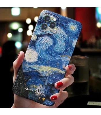 Силіконовий 3D чохол "Van Gogh - Зоряна ніч" для iPhone 12 Pro