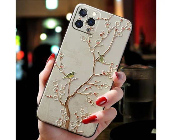 Силиконовый 3D чехол "Relief Flower" №1 для iPhone 13 Pro