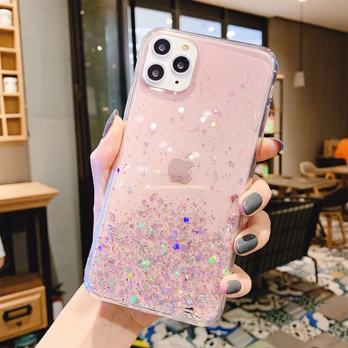 Силиконовый чехол "Brilliant Shine" розовый для iPhone 13 Pro