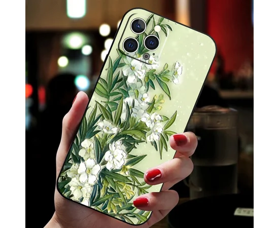 Силиконовый 3D чехол "Relief Flower" №3 для iPhone 13 Pro