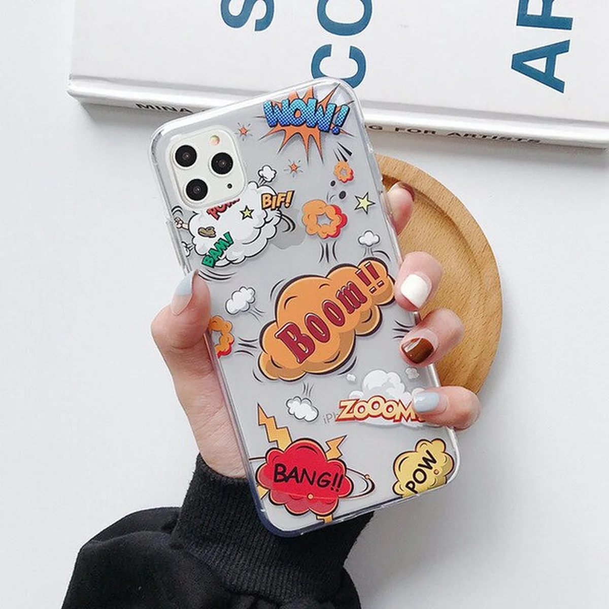 Силиконовый чехол "Sticker Boom" прозрачный для iPhone 13 Pro