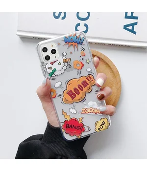 Силіконовий чохол "Sticker Boom" прозорий для iPhone 13 Pro