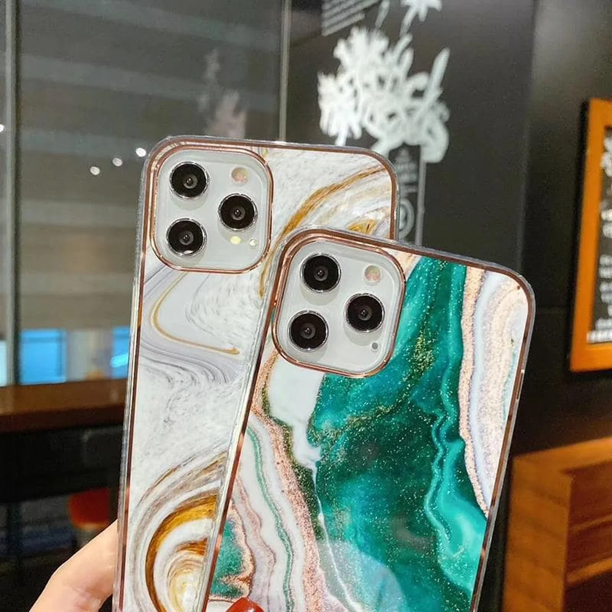 Силіконовий чохол "Gradient Marble" зелений для iPhone 12 Pro / 12