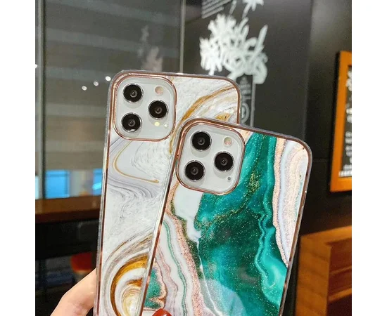 Силіконовий чохол "Gradient Marble" зелений для iPhone 13 Pro