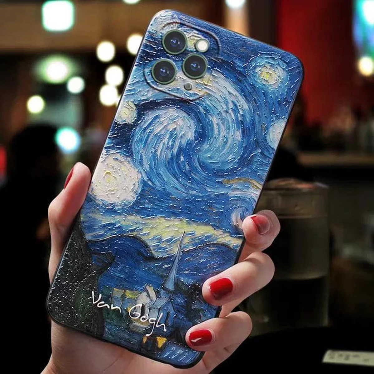 Силіконовий 3D чохол "Van Gogh - Зоряна ніч" для iPhone 13 Pro