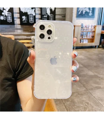 Силиконовый чехол "Holographic Hearts" для iPhone 13 Pro