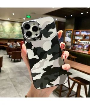 Силиконовый чехол "Camouflage" серый для iPhone 12 / 12 Pro