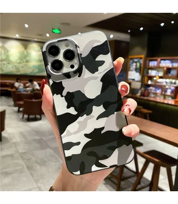 Силиконовый чехол "Camouflage" серый для iPhone 13 Pro Max
