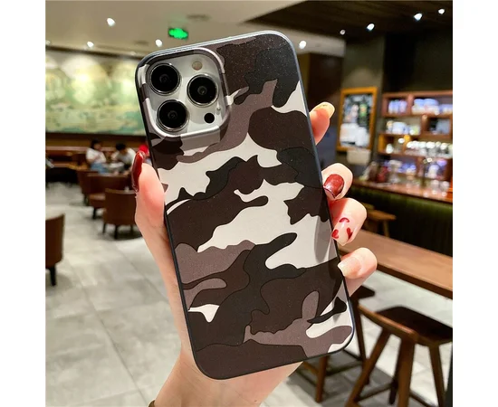 Силиконовый чехол "Camouflage" коричневый для iPhone 13 Pro Max