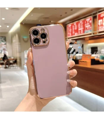 Силіконовий чохол "Gold Plated" фіолетовий для iPhone 13 Pro Max