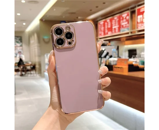 Силиконовый чехол "Gold Plated" фиолетовый для iPhone 13 Pro