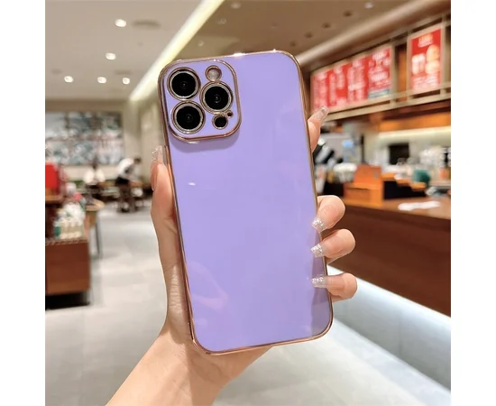 Силиконовый чехол "Gold Plated" сиреневый для iPhone 13 Pro Max