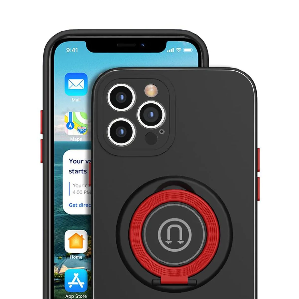 Силиконовый чехол "Magnetic" черный  для iPhone 12 Pro