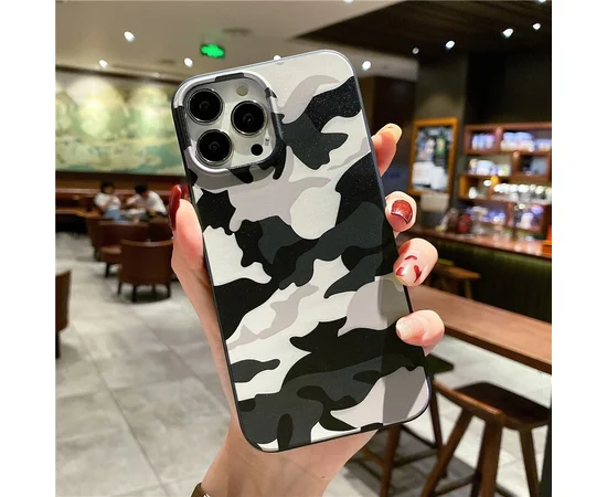 Силиконовый чехол "Camouflage" серый для iPhone 12 / 12 Pro