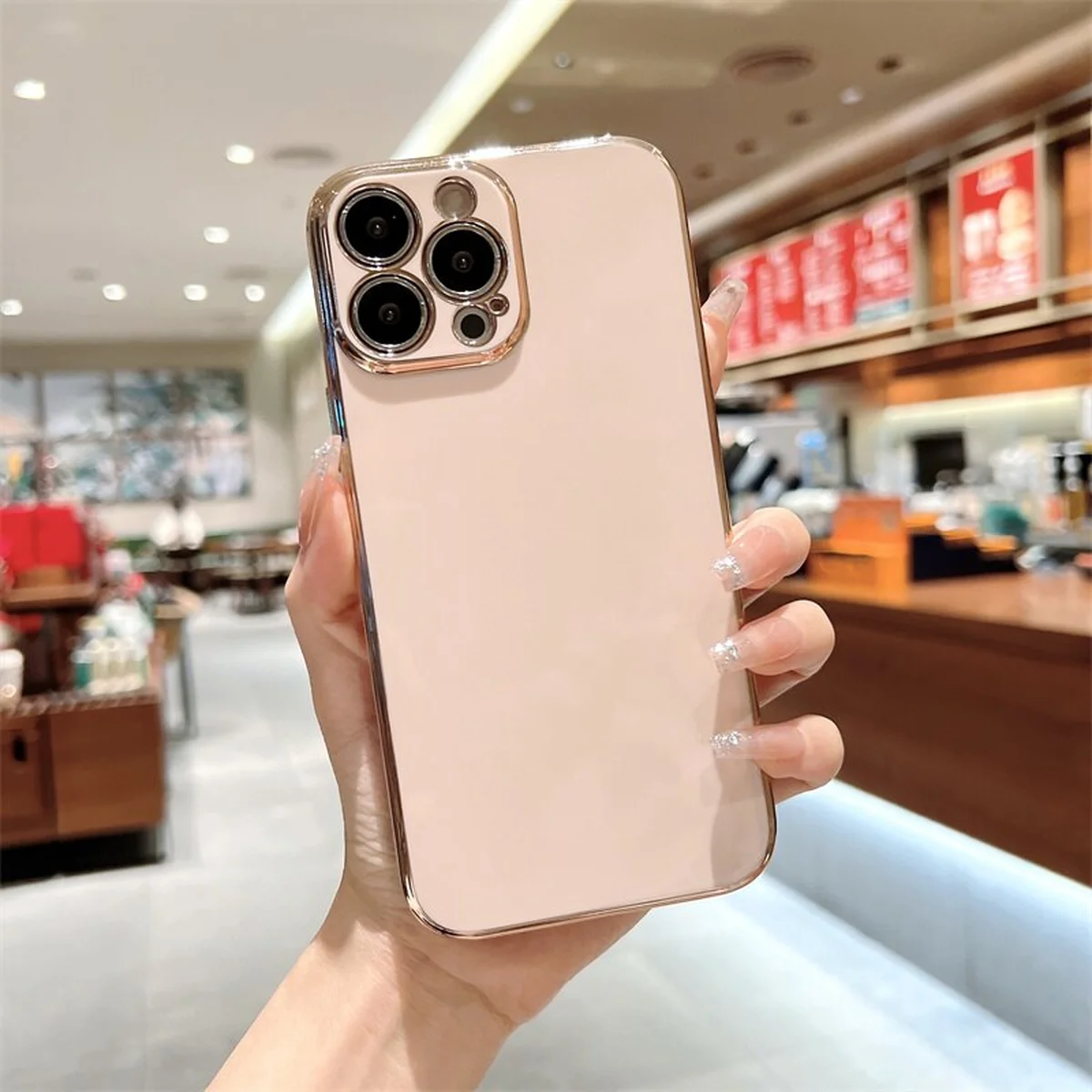 Силіконовий чохол "Gold Plated" Pink Sand для iPhone 13 Pro