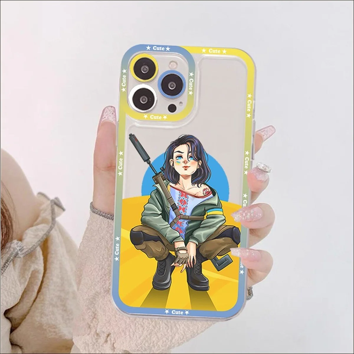 Силиконовый чехол "Cute" Warrior girl для iPhone 13 Pro Max